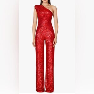 Wodceeke - Womens Sequin One Shoulder Jumpsuit Sleeveless Sparkly Romper, Medium
